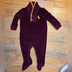 Ralph Lauren Purple and Yellow Footies One Piece 9 Months